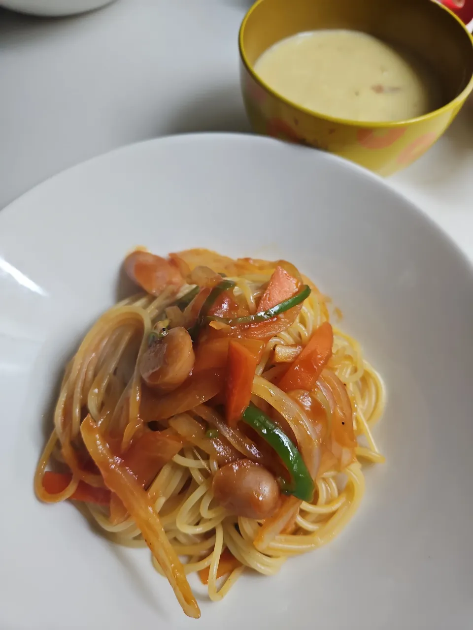 ☆夕飯☆ナポリタン、コーンスープ|ｼｮｺﾗさん