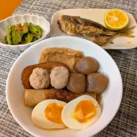 ☆おでん風煮物　☆小アジムニエル　☆ごま和え|chikakoさん