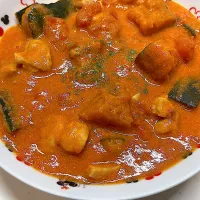 鶏肉とかぼちゃのトマトクリーム煮|ぺろたんさん