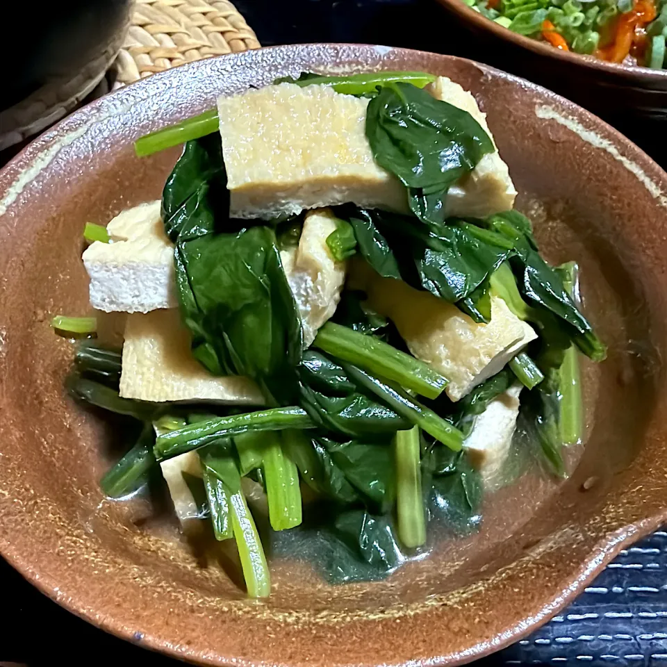 蓬蓮草と薄揚げの煮浸し|たまさん