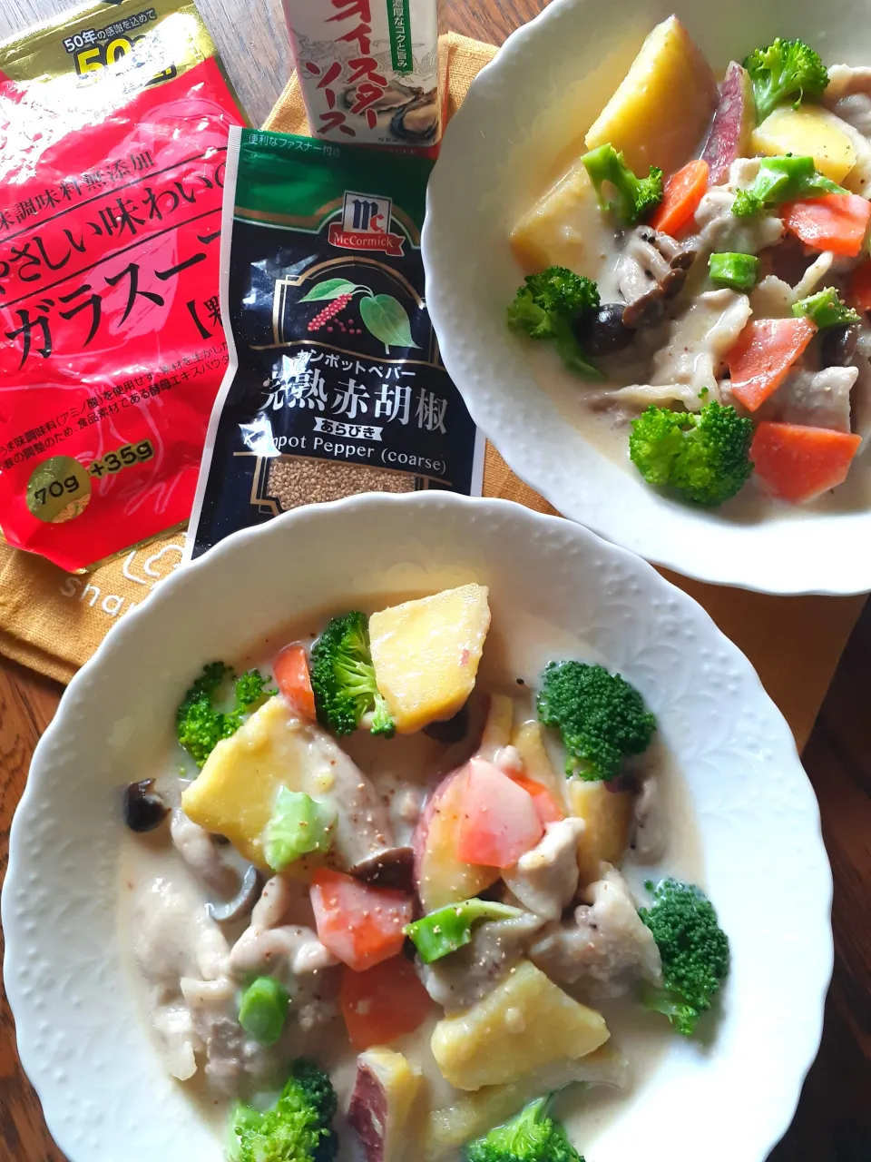 ringonamaさんの料理 豚肉と秋野菜のクリーム煮🍁|fumfumさん