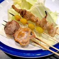 とり皮（塩）、ぎんなん、しそ豚巻|T. Wonderさん