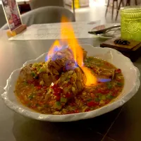 Rum infused flaming pork ribs|skyblueさん