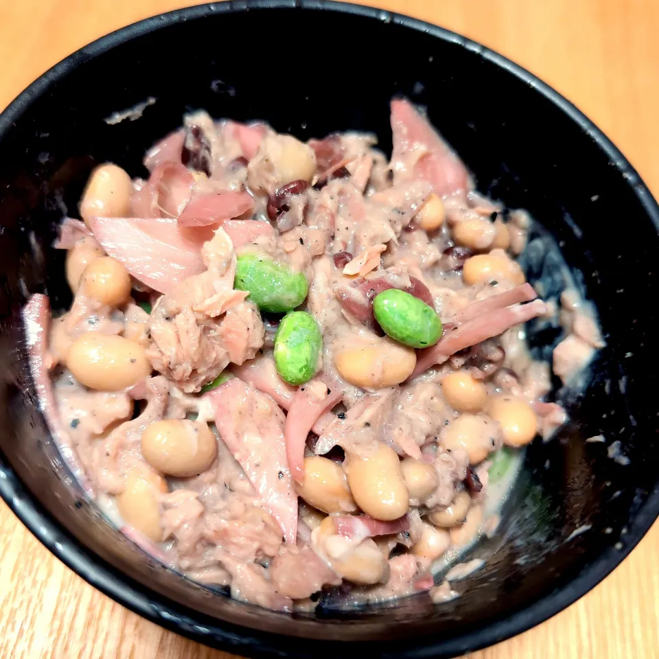 粒みそと豆乳グルトでマヨなし！！大豆の発酵あんこ＆黒胡麻ドレッシング和え|チョコさん