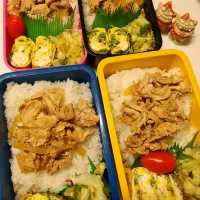 息子、夫、私、娘弁当|みどりさん