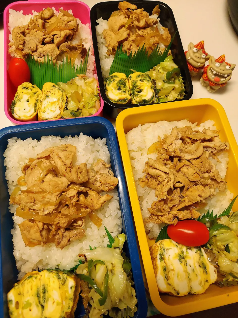 息子、夫、私、娘弁当|みどりさん