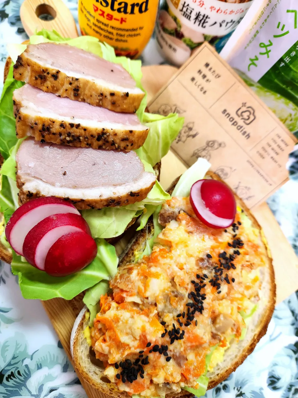 @きなこさんの料理 🔷🥕にんポテ🥔サラダ🥗和風🔷→→🔷キャベツみそサンド🥪🔷|@きなこさん