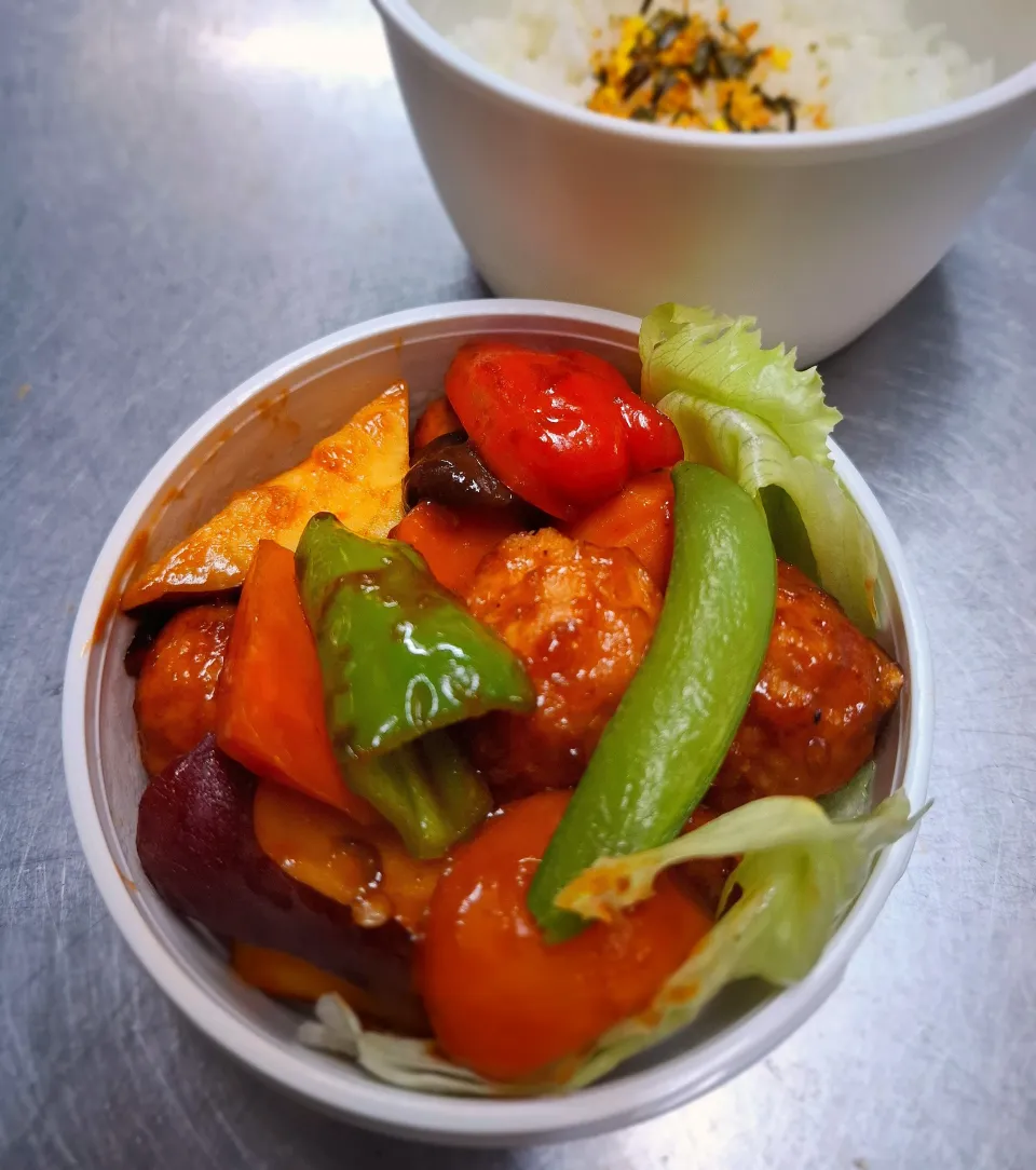 甘酢あんかけ肉団子弁当🍱|ゆきさんさん