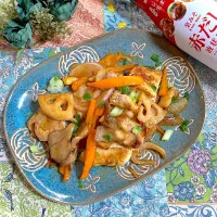 鶏肉と野菜のみそ炒め🍂