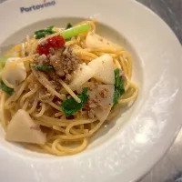 カブと牛挽肉のペペロンチーノ スパゲッティ|takashiさん