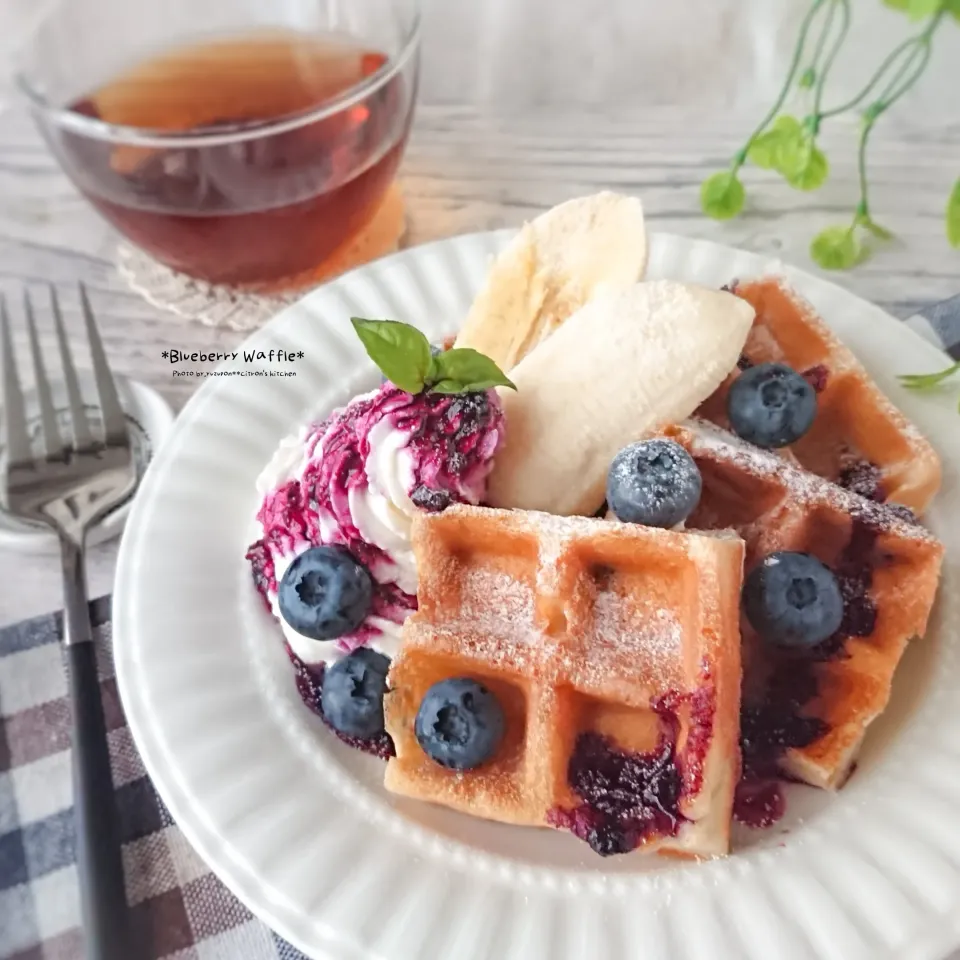 ブルーベリーワッフル|ゆずぽんさん