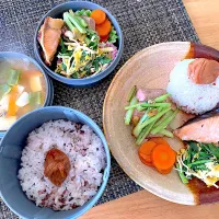 昨日の旦那さんお弁当とmyランチプレート|さくたえさん