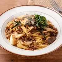 大豆のお肉ときのこのバターしょうゆパスタ|マルコメ キッチンさん