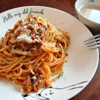 ミートソースパスタとスープランチ|mootsさん