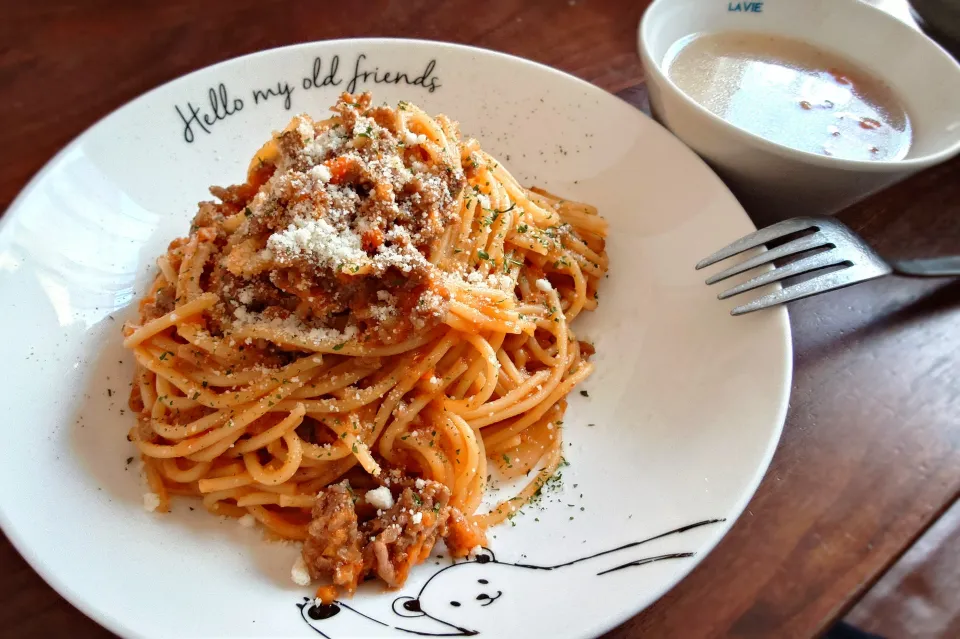 ミートソースパスタとスープランチ|mootsさん