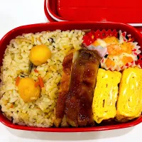 栗ご飯弁当。鶏照り焼き|ちはるさん