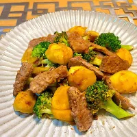 栗と牛肉ブロッコリーのオイスター炒め|プーティさん