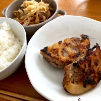 ＊蓮根の挟み焼き＆切り干し大豆＆新米ごはん＊|＊抹茶＊さん