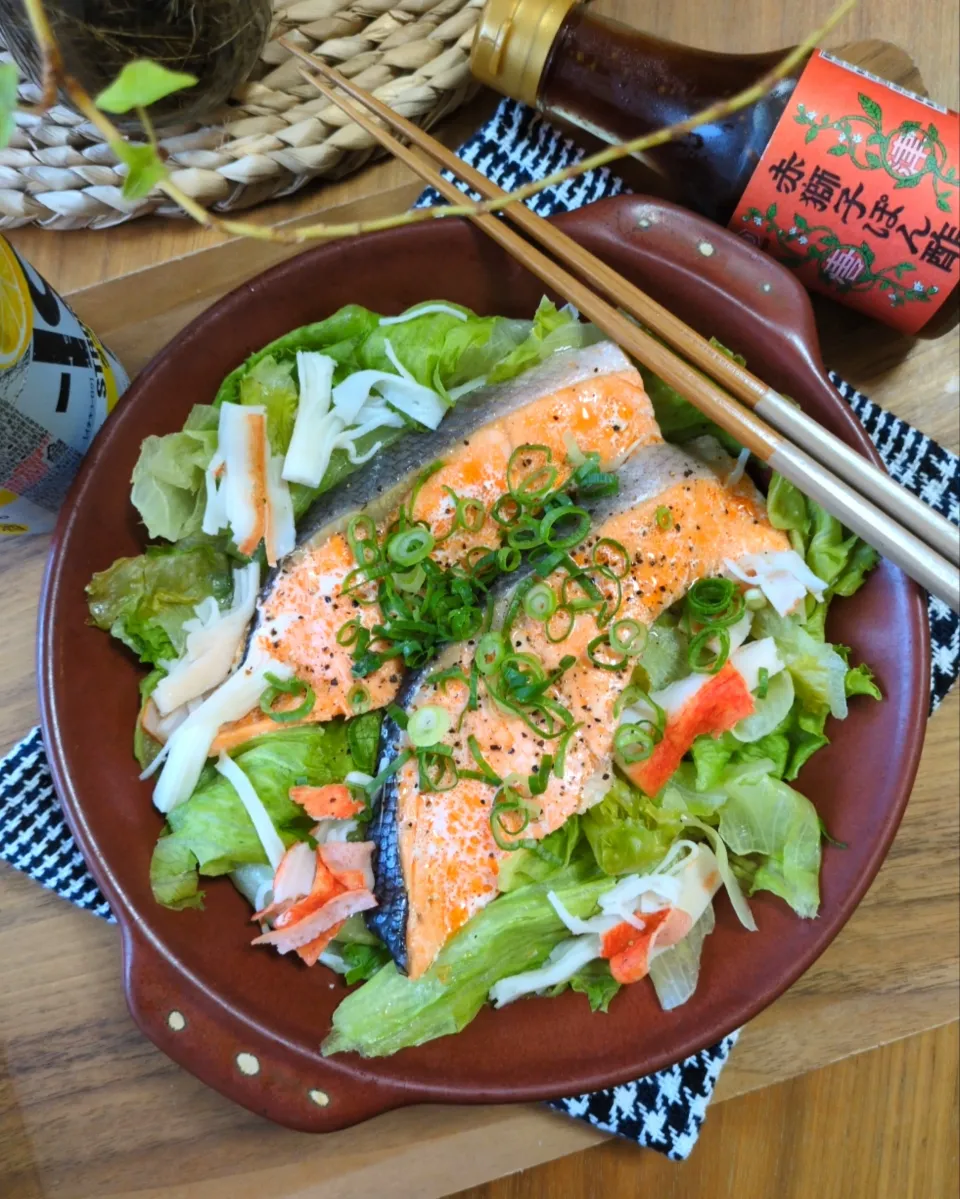 鮭とﾚﾀｽのﾚﾝﾁﾝﾎﾟﾝ|まりおさん