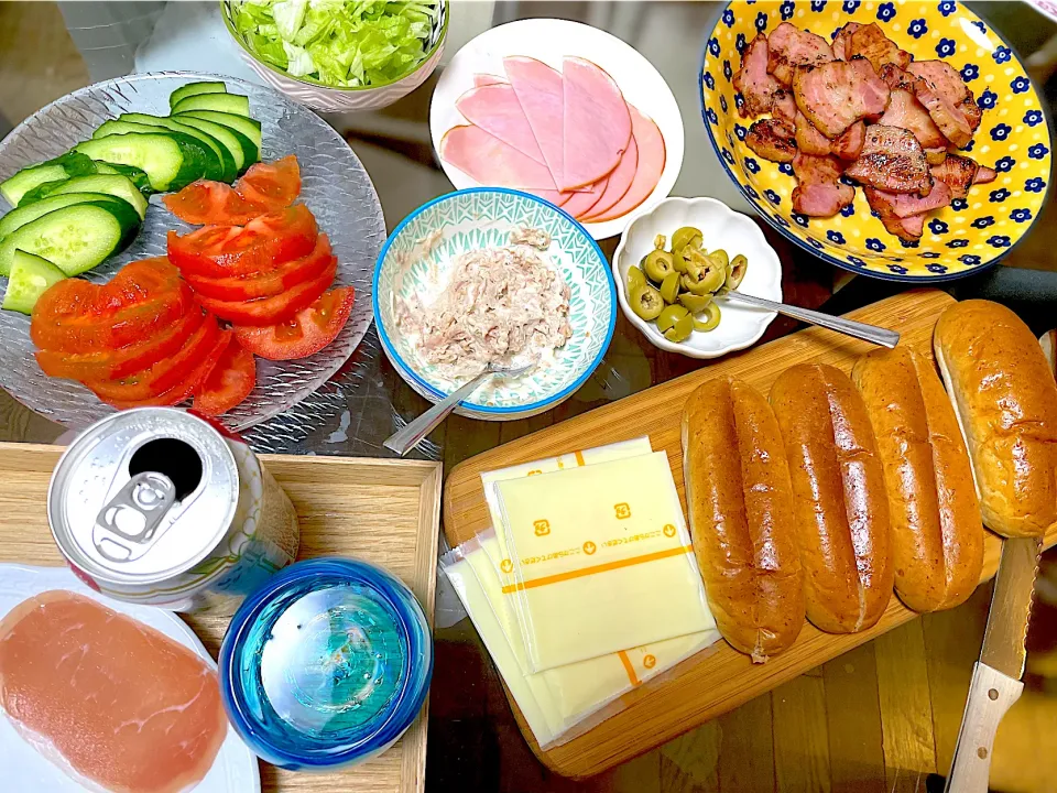 夕飯 サンドイッチ|ふわふわさん