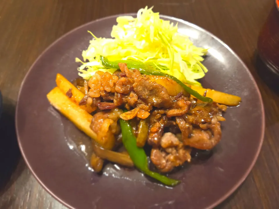 青椒肉絲定食|もとしんさん
