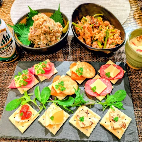 「Pairingで楽しむ♪こだわりチーズアソート」を使ってみたSnapdishの料理・レシピ写真:今日の夜ご飯🌠