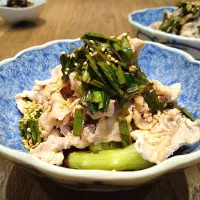 蒸し茄子と豚しゃぶのにら醤油|古尾谷りかこさん
