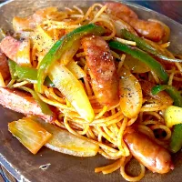 しじみ醤油を効かせてナポリタン|あつしさん