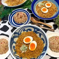 🪻本日のお昼ご飯🪻油そば🍜とチャーハン🎶|🌼はなちゃん🌼さん