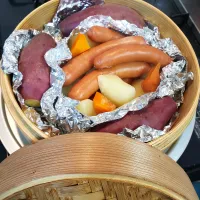 ウインナーと野菜蒸し