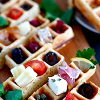 ワッフルでチーズオードブル🧀