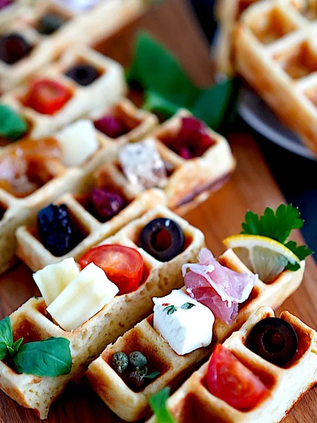 Snapdishの料理・レシピ写真:ワッフルでチーズオードブル🧀｜パーティーシーズンはチーズを楽しもう♪東京デーリー・アンバサダー企画！【enjoy!CheeseLover】投稿まとめ♪