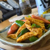 ﾔｹﾞﾝ軟骨ﾋﾟｰﾏﾝｶﾚｰ炒め|まりおさん