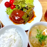 夕飯 ハンバーグ|ふわふわさん