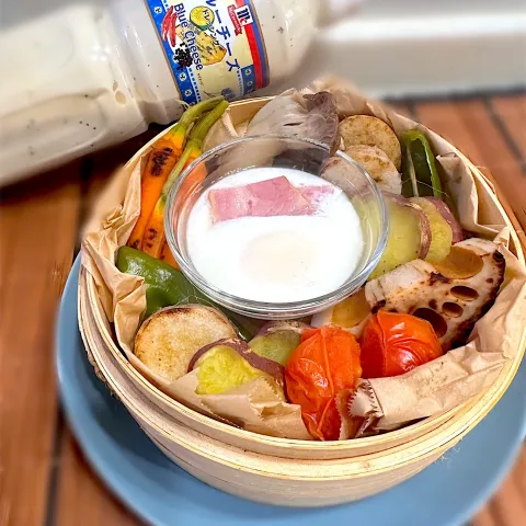 「ＭＣ　ブルーチーズドレッシング」を使ってみたSnapdishの料理・レシピ写真:蒸籠蒸しサラダ🥗♨️