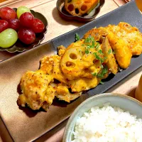 お箸が止まらない鶏マヨ蓮根