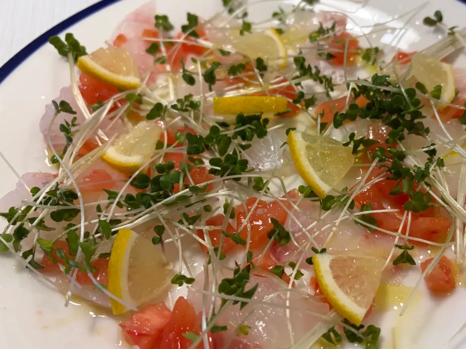 お一人さま、カルパッチョ！どや！|お家でbar!さん