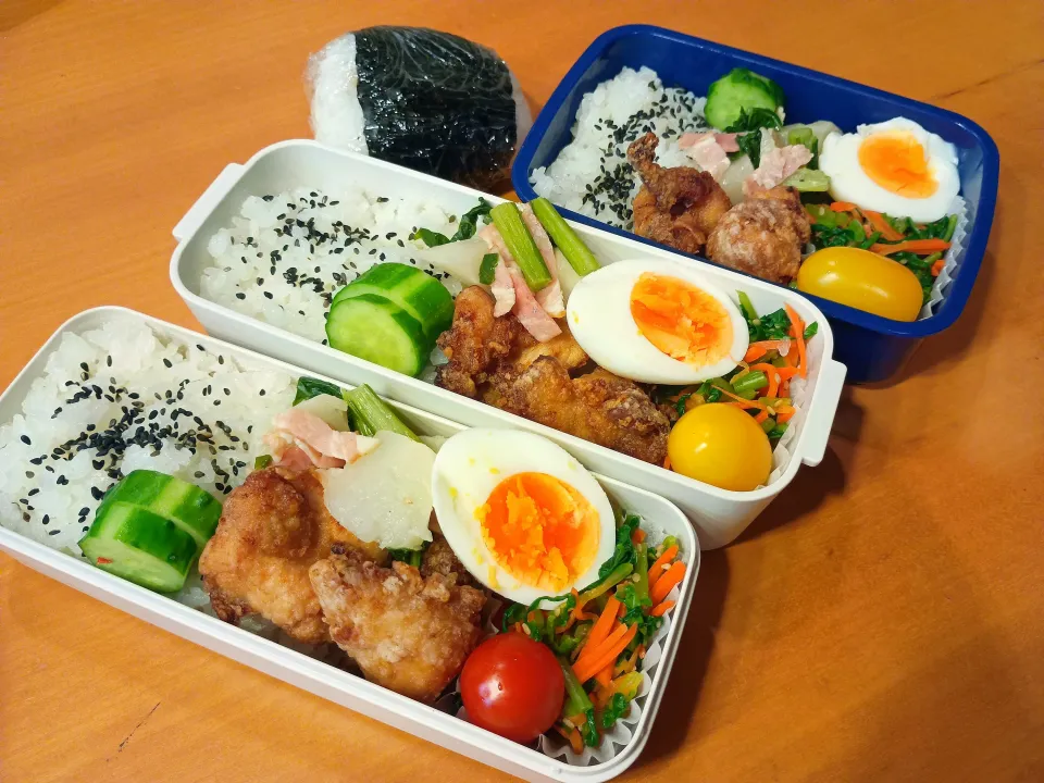 次男・私弁当&おにぎり|tamagomagomagoさん