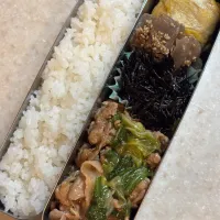 父お弁当（豚肉とレタスのポン酢炒め）|takezooさん