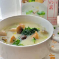 チャウダーの素　キューピー３分クッキング　私は豆乳で白菜チャウダー　便利は利用しよう|みるくここあさん