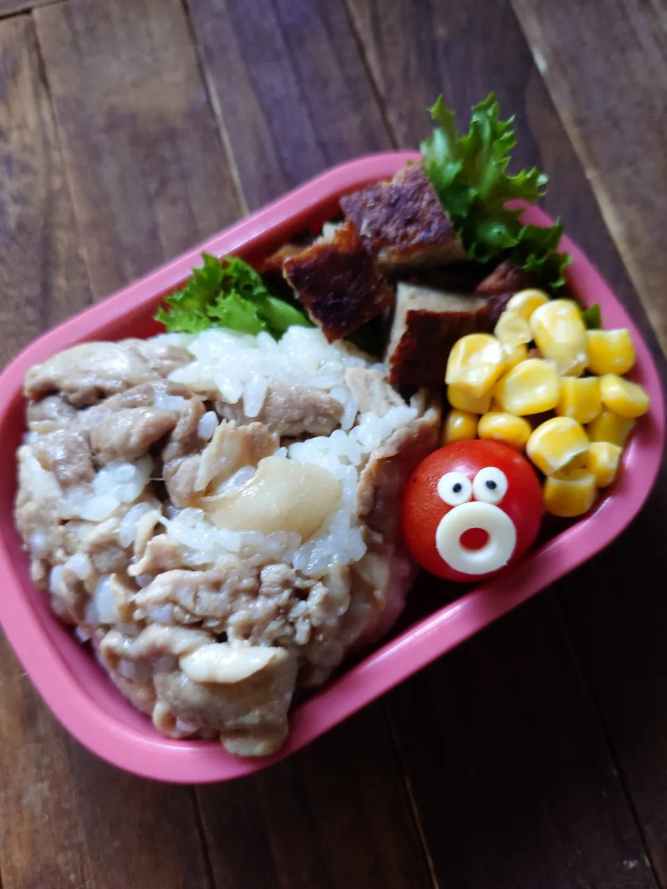 漢の…次女用🍱生姜焼きおにぎり弁当|ᵏᵒᵘさん
