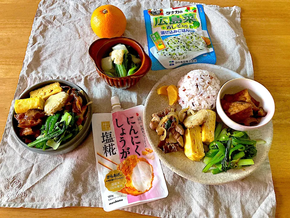 今日の旦那さんお弁当とmyランチプレート🌱|さくたえさん