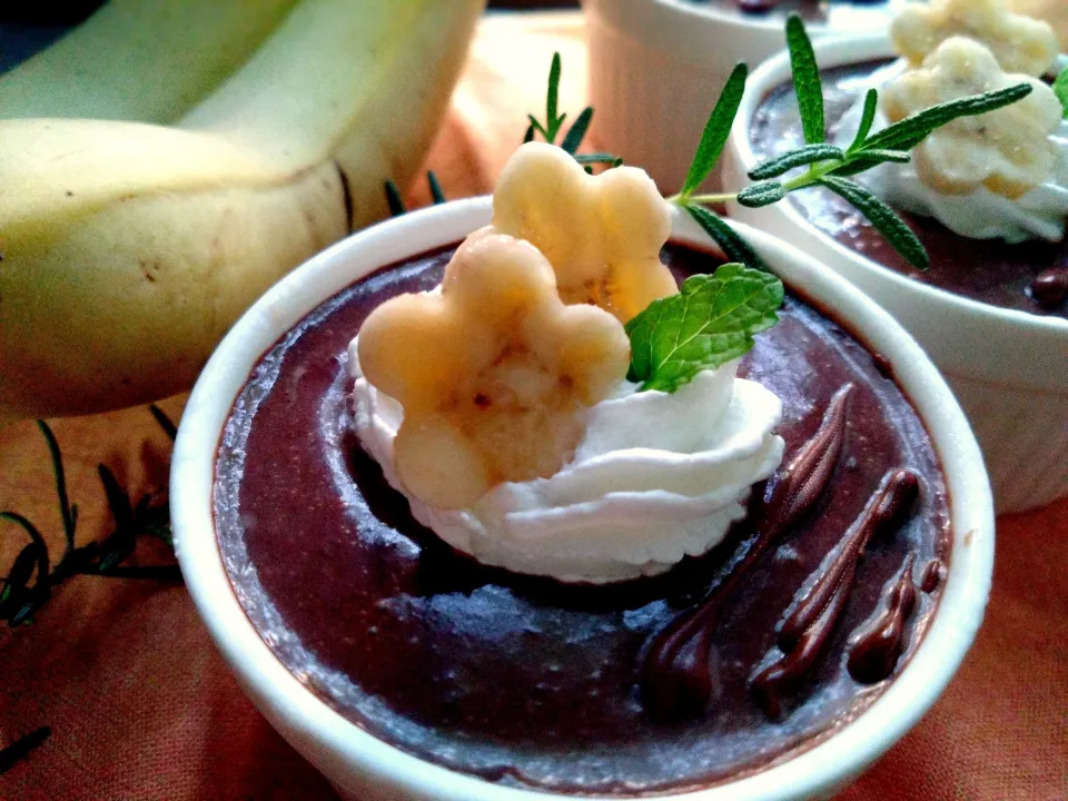 完熟バナナのチョコバナナプリン|きこりnoteさん