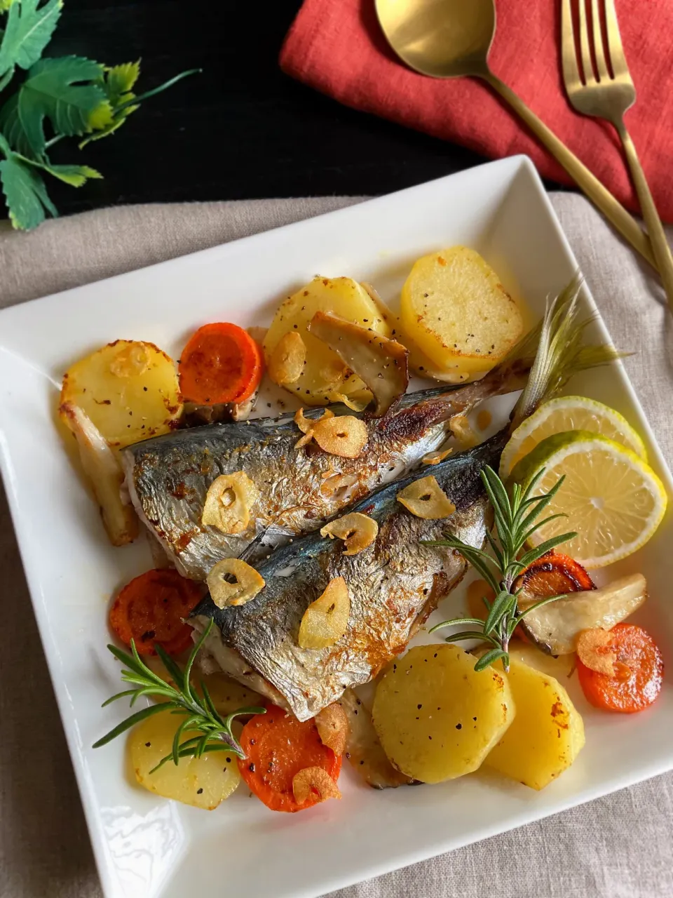 アジnoガーリックハーブ焼き|スイーツポテトさん