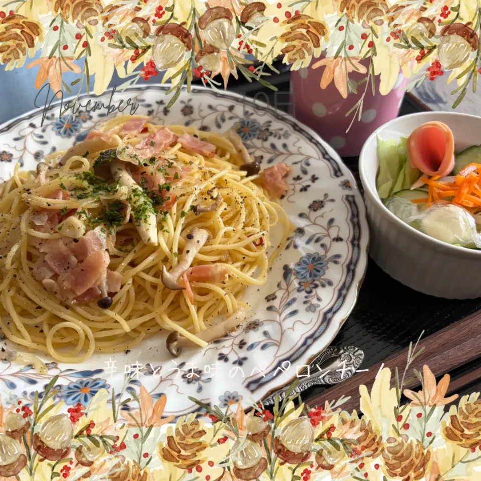 辛味とうま味のペペロンチーノ|いのっちさん