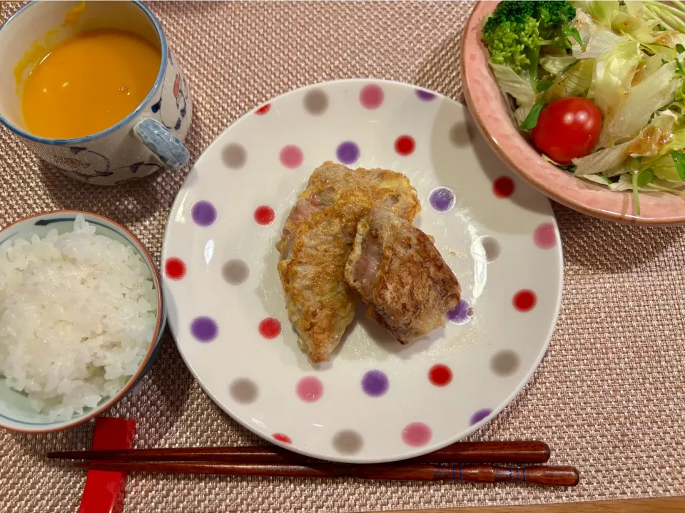 11/10の夜ごはん~豚ヒレのピカタ献立~|ゆかｕさん