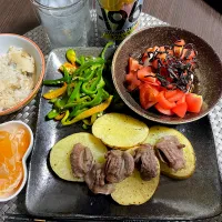 11/10晩酌：砂肝とじゃがいものオリーブオイルグリル|ななみんさん