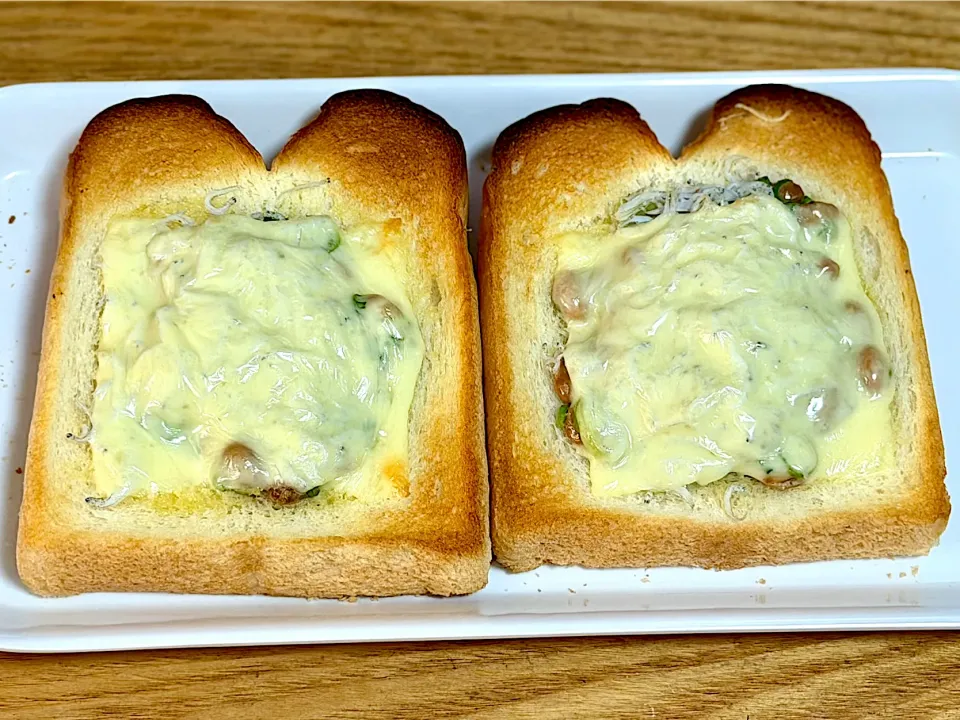 ☆しらす納豆チーズトースト|まぁたんさん