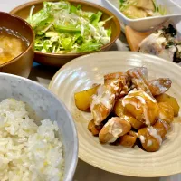 鶏とじゃがいもの照り焼き。他。|ぎんさん