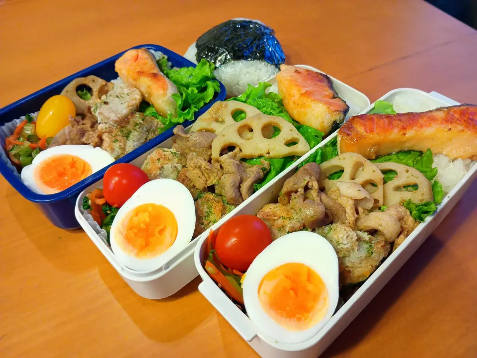 次男・私弁当&おにぎり|tamagomagomagoさん